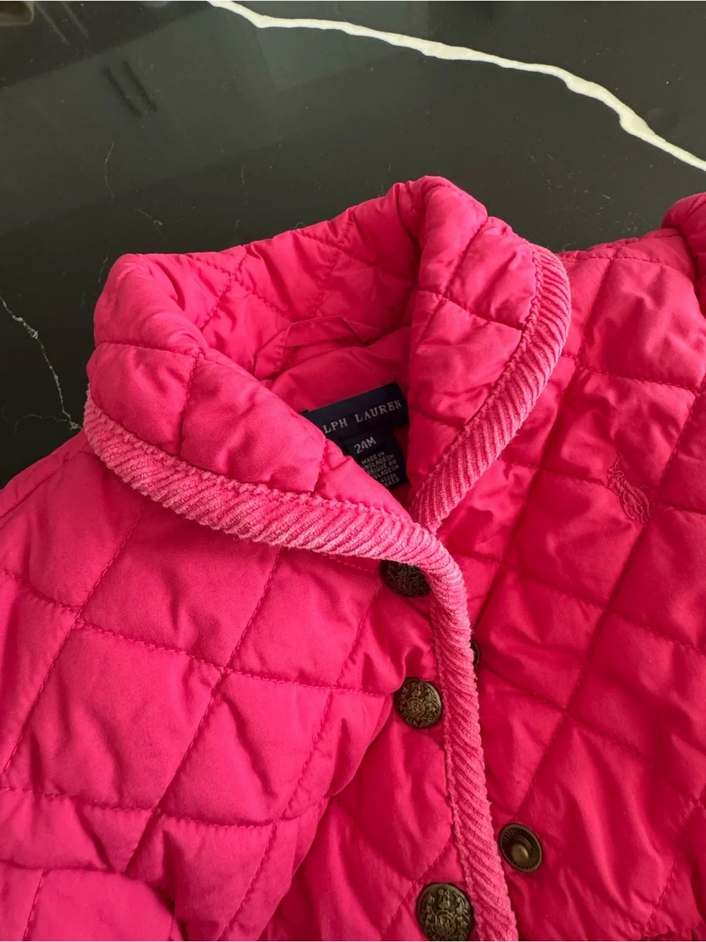Ralph Lauren Girls Quilted Pink Jacket